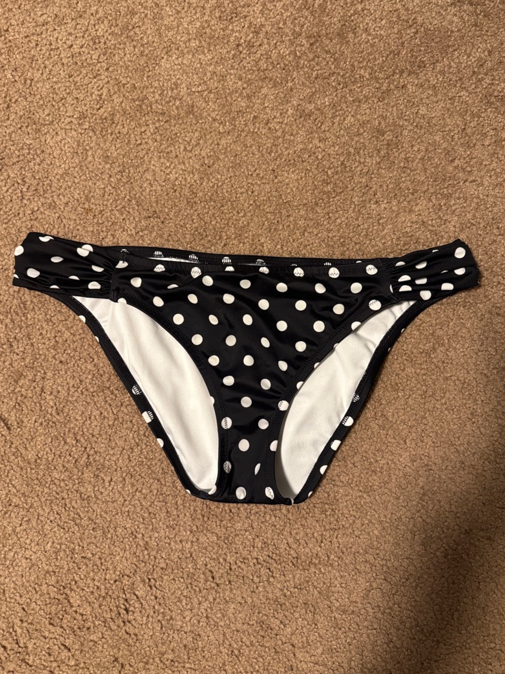 Victoria's Secret Black and White Polka Dot Bikini Bottoms